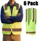 Zfeel ZF304 Customization-Ready Reflective Safety Vest, Neon Yellow, 6 Pack